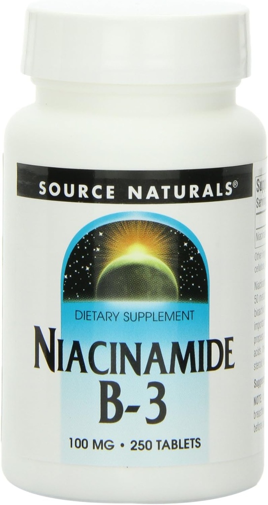 Kilde Naturals Niacinamid Vitamin B-3 100mg, 250 tabletter (pakning med 3)