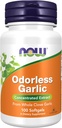 Now Foods Supplements, Odorless Hvidløg (Allium sativum), Koncentreret ekstrakt, 100 Softgels