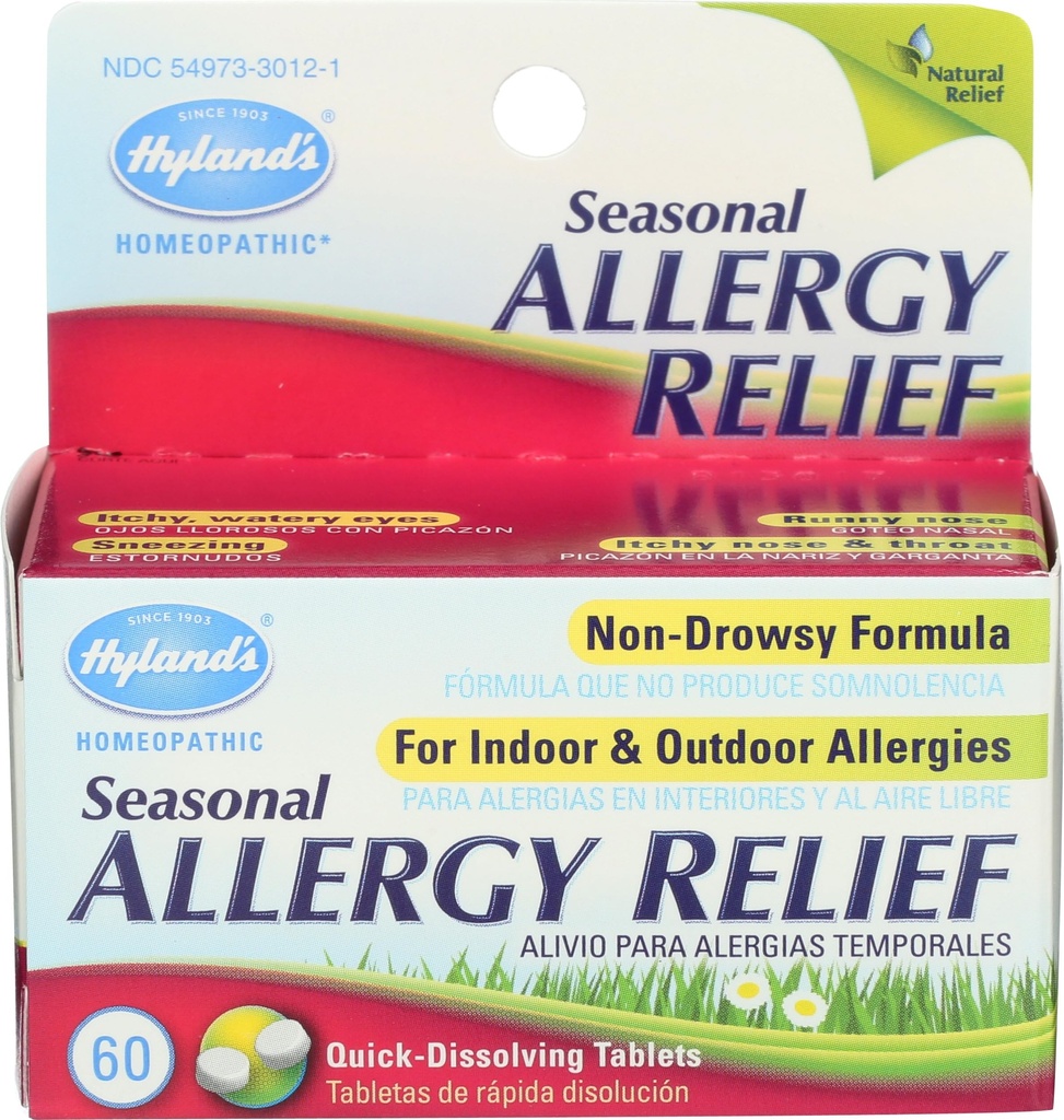 Hyland 's Homøopatiske årstider Allergi Relief 60 tabletter