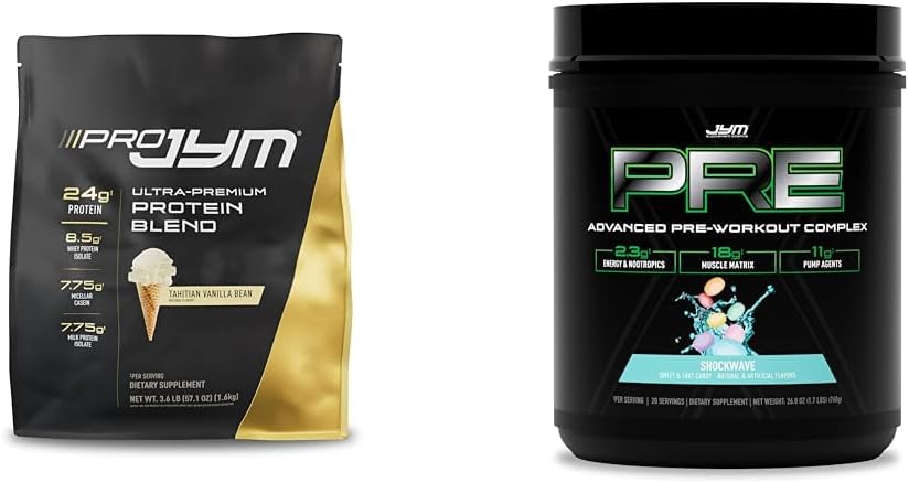 PRO JYM 45 Servings Protein Powder Bundle with PRE JYM X Pre-Workout