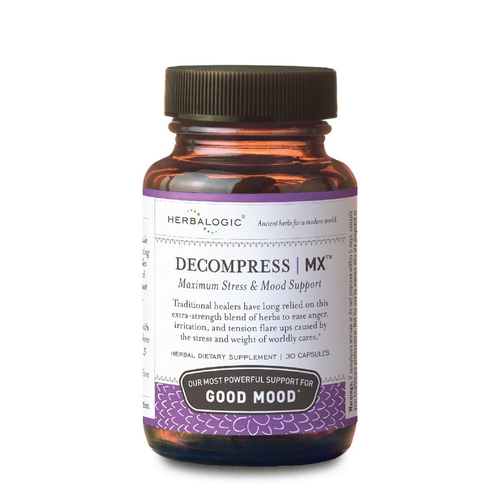 Herbalogisk - Decompress MX Herb Kapsler - Maksimal Stress & Spænding Relief - Reducerer vrede & Moodiness, Positive Mood Support - Baseret på den traditionelle kinesiske Formel Xiao Yao San - 30 Cap Count
