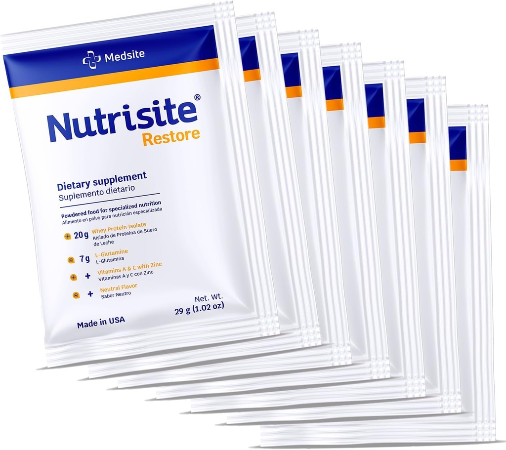 Nutrisite Gendanne Pulver til Sår Healing Support, Inkluderer Whey Isolate Protein, L- Glutamin, Vitaminer A, C, og Zink - Gluten og Sacared Free, Unflavored (7 Serving) 1.02 Oz