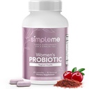 Simple Womens Probiotika med Prebiotika, Cranberry - Vaginal Probiotika for kvinder - For pH balance, UTI, Vaginal Sundhed, Gut Flora - Kvinder Probiotika Supplement Complex for Wellness - 60 Kapsler