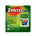 Zyrtec 24 timers Allergi Relief Tablets, 10 mg Cetirizin HCl Antihistamin Allergi Medicin, 30 ct Red