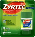 Zyrtec 24 timers Allergi Relief Tablets, 10 mg Cetirizin HCl Antihistamin Allergi Medicin, 30 ct Red