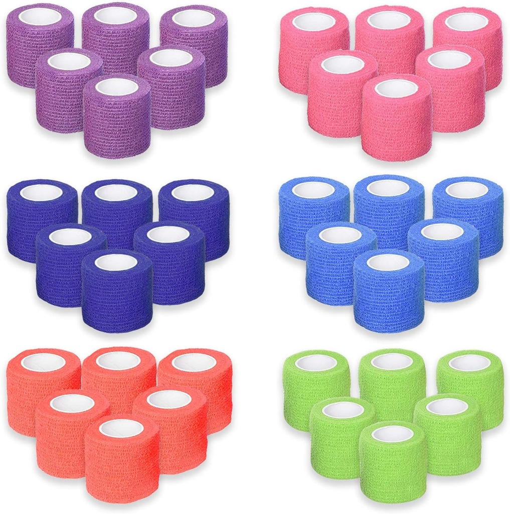 Nogensinde klar førstehjælp Self vedhæftede kohesive Bandages 2 "x 5 Yards - 36 Greve, Rainbow farver