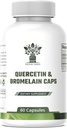 1000mg Quercetin, 200mg Bromelain Complex - immunsupport, sæsonallergi og respiratorisk sundhed supplement - Vegan, non- GMO, 60 kapsler