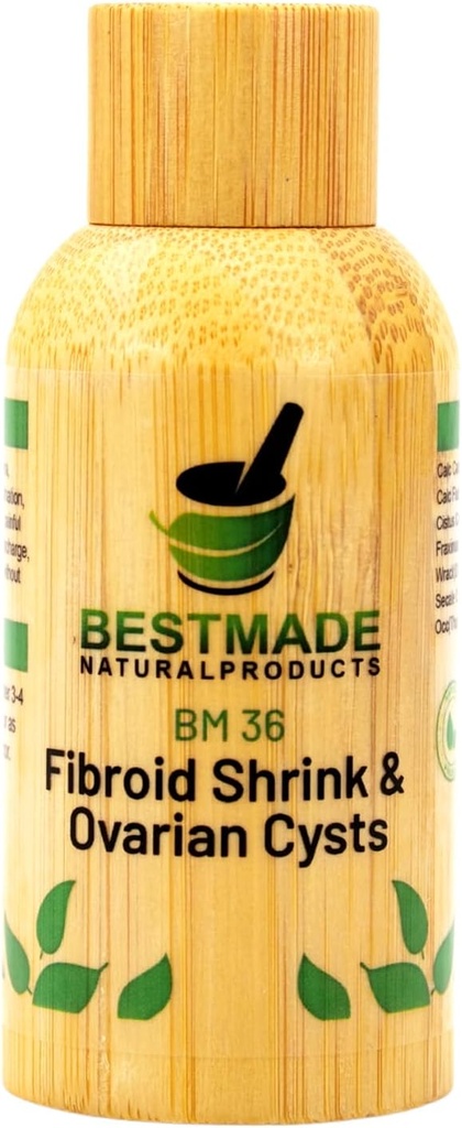 Fibroid Shrink & Ovarie Cyster BM36 - Hjælper Shrink Fibroids og Ovarie Cyster, Balance Østrogen Niveauer og forebygge genvækst, Støtte til menstruation smerte og smertefuld Intercourse, 30 ml Dryps 124; Bestmade