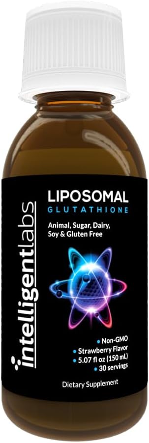 Intelligent Labs Liposomal Glutathione - Meget avanceret antioxidant, Reduceret Setria, 500MG per Serving Liquid Supplement Organic, 30 Servere