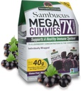 Nature 's Svar Sambucus Mega Gummies against 124; 7X Mere Elderberry koncentrering against 124; Alkohol- fri, Gluten- fri, Gelatin- fri, Vegan, Non- GMO & ingen konserveringsmidler