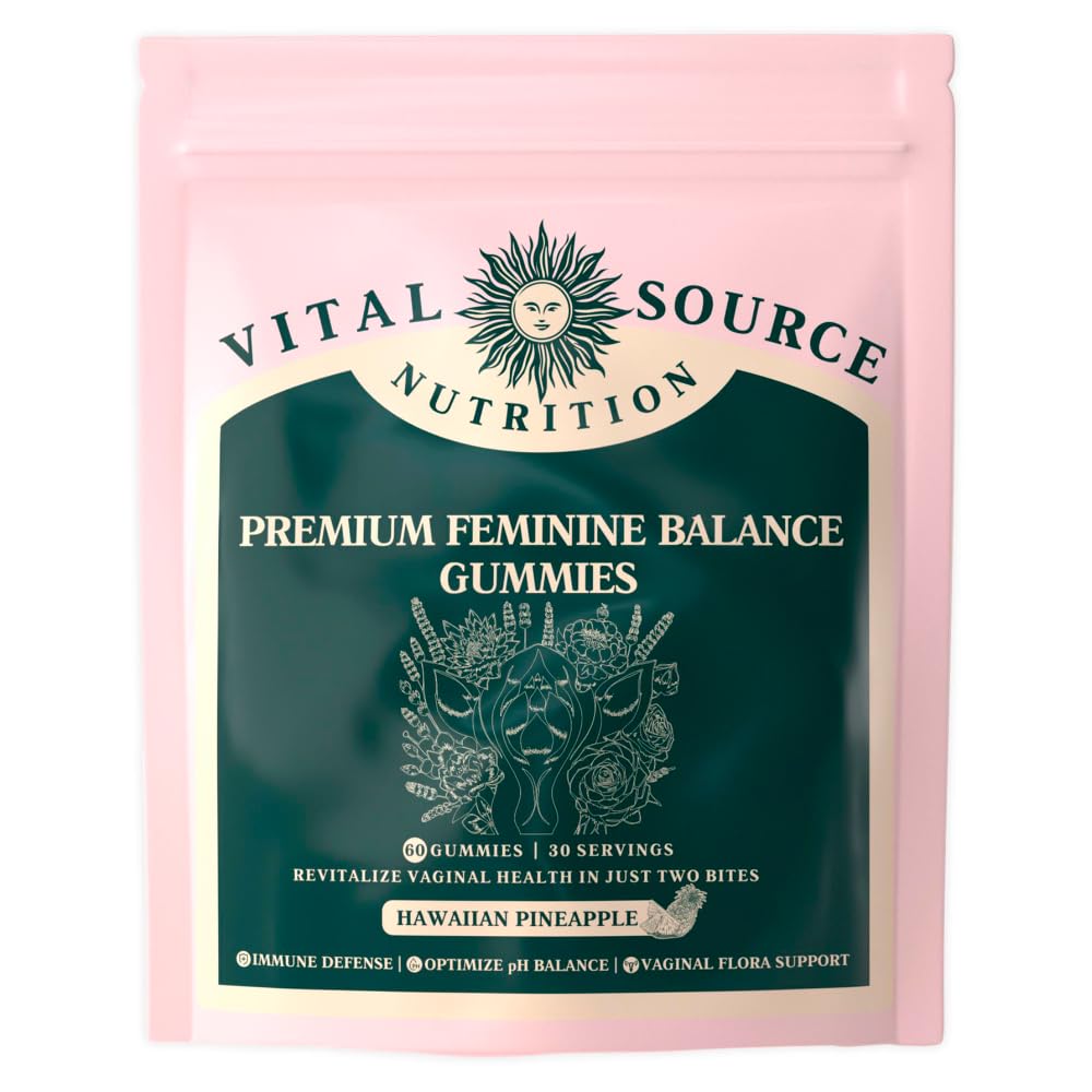 Vital Source Nutrition - Premium Feminin Balance Gummies - for kvinders sundhed & wellness - immunforsvar - Vegan, Gluten- Gratis - Hawaii Ananas - 60 Gummies - 30 Servere