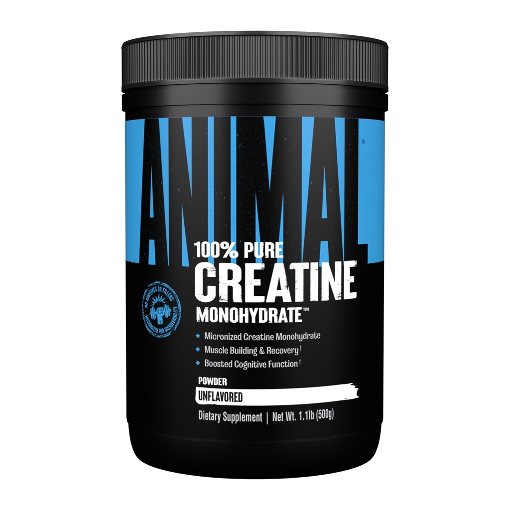 Animal Mikroniseret Creatin, Monohydrat Powder, Unflavored, 1.1 lb (500 g)