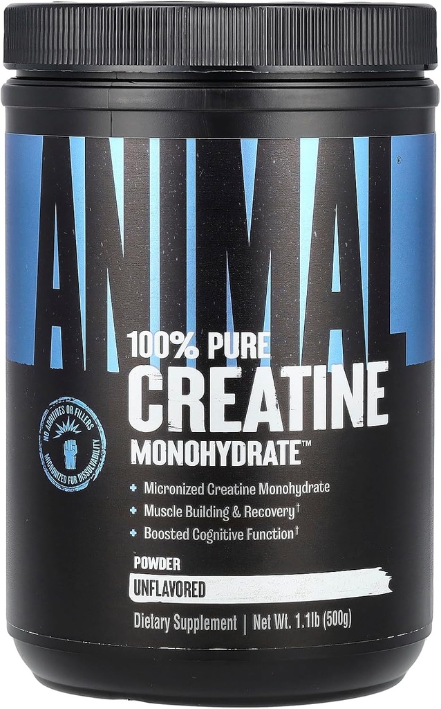 Animal Mikroniseret Creatin, Monohydrat Powder, Unflavored, 1.1 lb (500 g)
