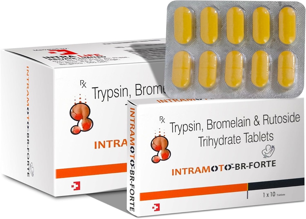 INTRAMOTO- BR- FORTE TABS Trypsin 96 mg + Bromelain 180 mg + Rutoside trihydrat 200 mg