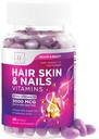 Hår, hud & negle Vitaminer for kvinder - Biotin 5000mcg til støtte hårvækst med Argan Oil, Collagen & Hyaluronsyre, Smukke, stærkere hud, hår & negle Vitamin Supplement - 60 Softgels