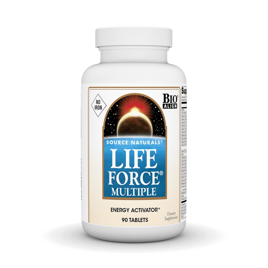 Source Naturals Life Force Multiple No Iron Energy Activator Complete Bio-Aligned Daily Vitamin - 90 Tablets