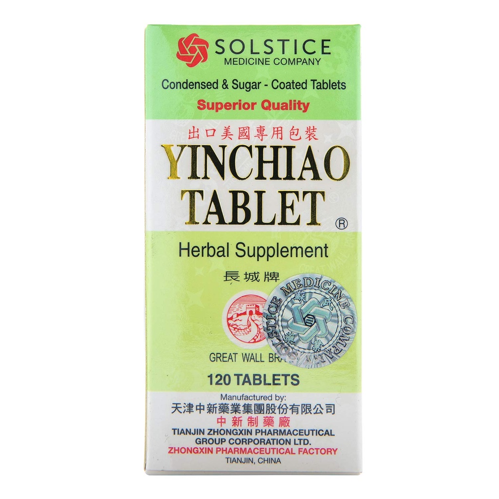 Yin Chiao Herbal Supplement (understøtter bihuler, immunforsvar og respiratoriske systemer) (120 tabletter pr. flaske) (1 flaske) (Solstice)