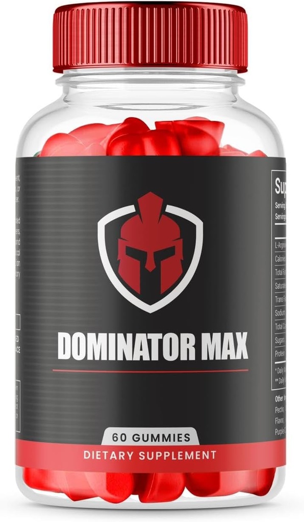 (1 Pack) Dominator Max Gummies Advanced Formel for Max Performance, All Natural Extra Strength Supplement, Dominator Max Gummies for Muskelvækst og Samlet Sundhedsstøtte (60 Gummies)