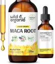 Wild & Organic Maca Root Drops for Kvinder & Mænd - Food, Food, Active Lifestyle - Peruvian Maca Supplement - Vegan, Sukker & Alkohol- Gratis tinktur - 2 fl oz