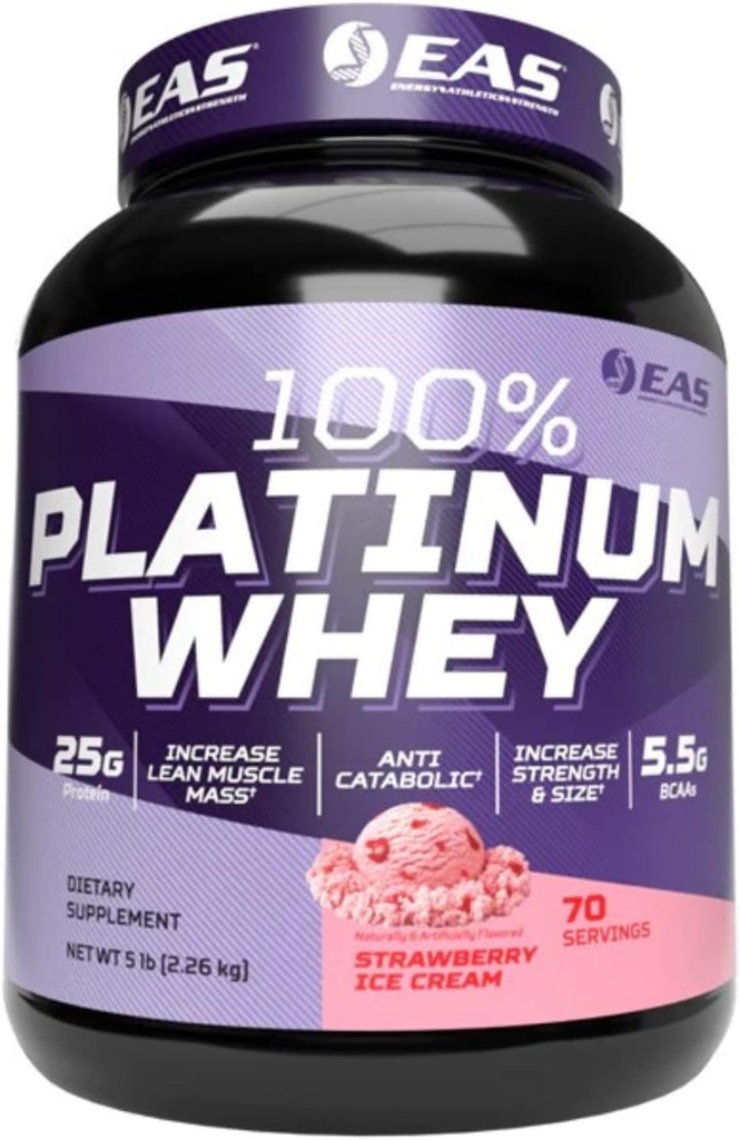 Experimental and Applied Sciences 100% Platinum | 3 Ultra-Platinum Whey Proteins | Increase Size & Strength | 25g Protein, 5.5g BCAAs | 5 Pound (Strawberry Ice Cream)