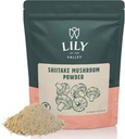 LILY OF THE VALLEY Shiitake Mushroom Powder - Lavet af Den fineste tørrede Shiitake Mushroom - Stærkere Umami Flavor End Friske Mushrooms - Great for Sauce, Suppe & Mushroom Coffee (4oz, 113g)