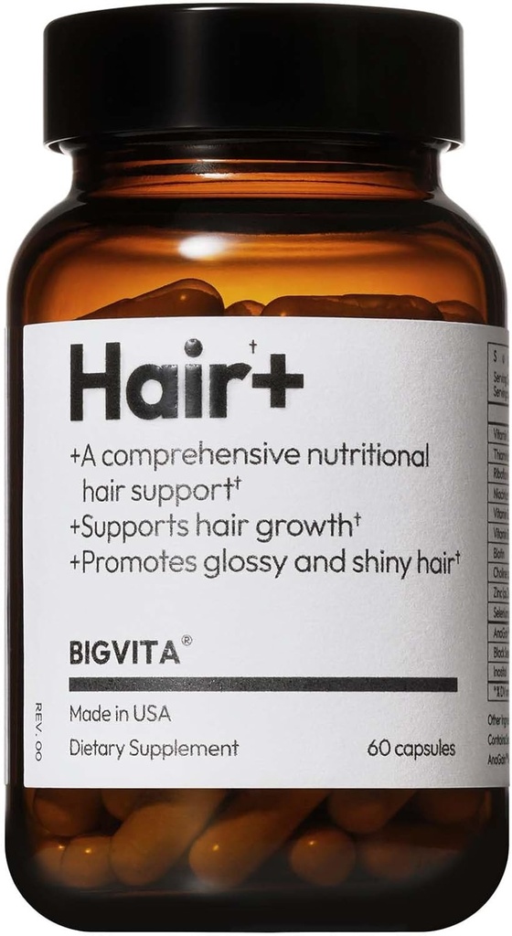 BIGVITA hårvækst supplement - hurtig hårvækst for Thicker, Fuller Hår Note 124; AnaGain ™ Nu, Biotin, Black Sesame Extract