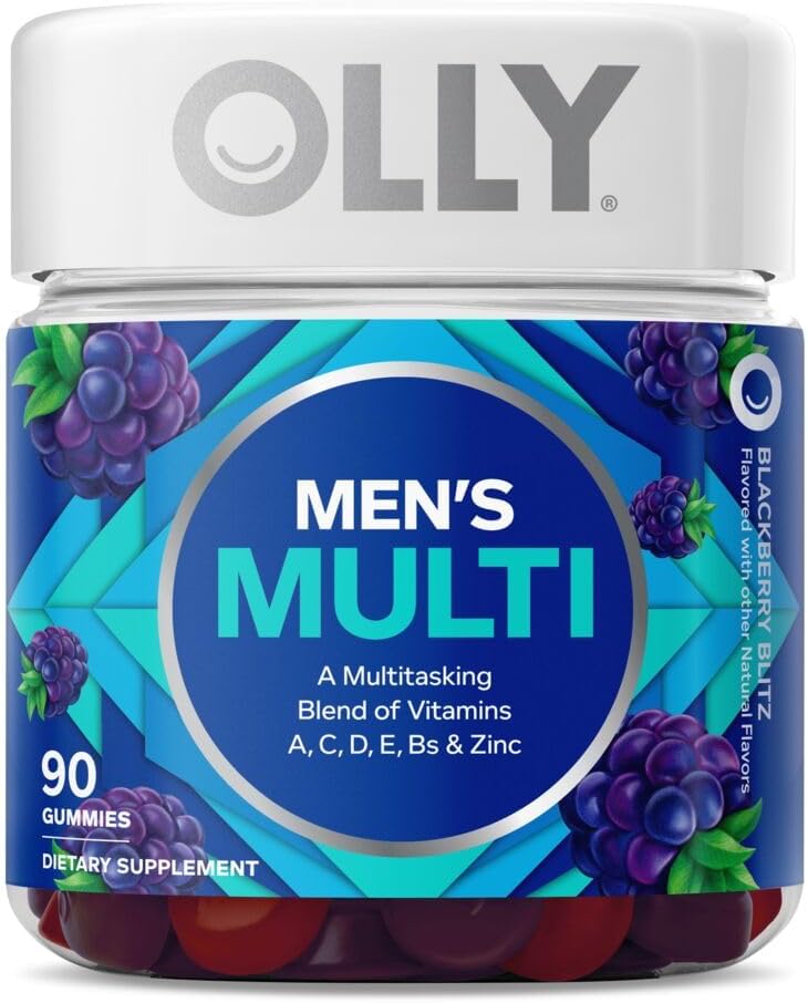 OLLY Laser Focus Gummy, Ginseng, Alpha GPC, B Vitaminer, 36 Greve & Mænds Multivitamin Gummy, Vitaminer A C D E B, Zink, 90 Greve
