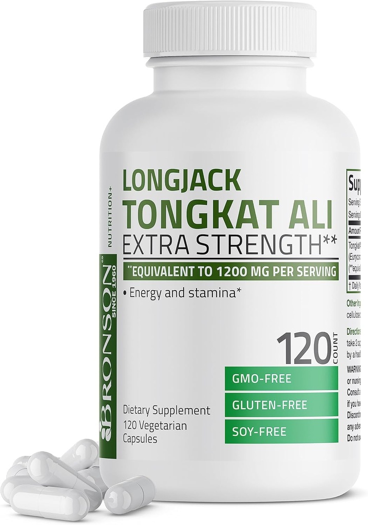 Bronson Longjack Tongkat Ali Extra Strength, 120 vegetariske kapsler