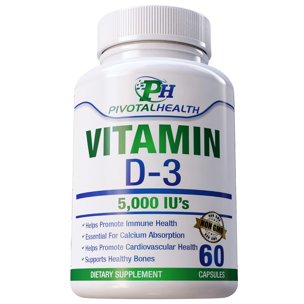 Produkter: D3- vitamin 5000 IE - 5000 IE D-vitamin i kapselform. Let at synke og virker hurtigt