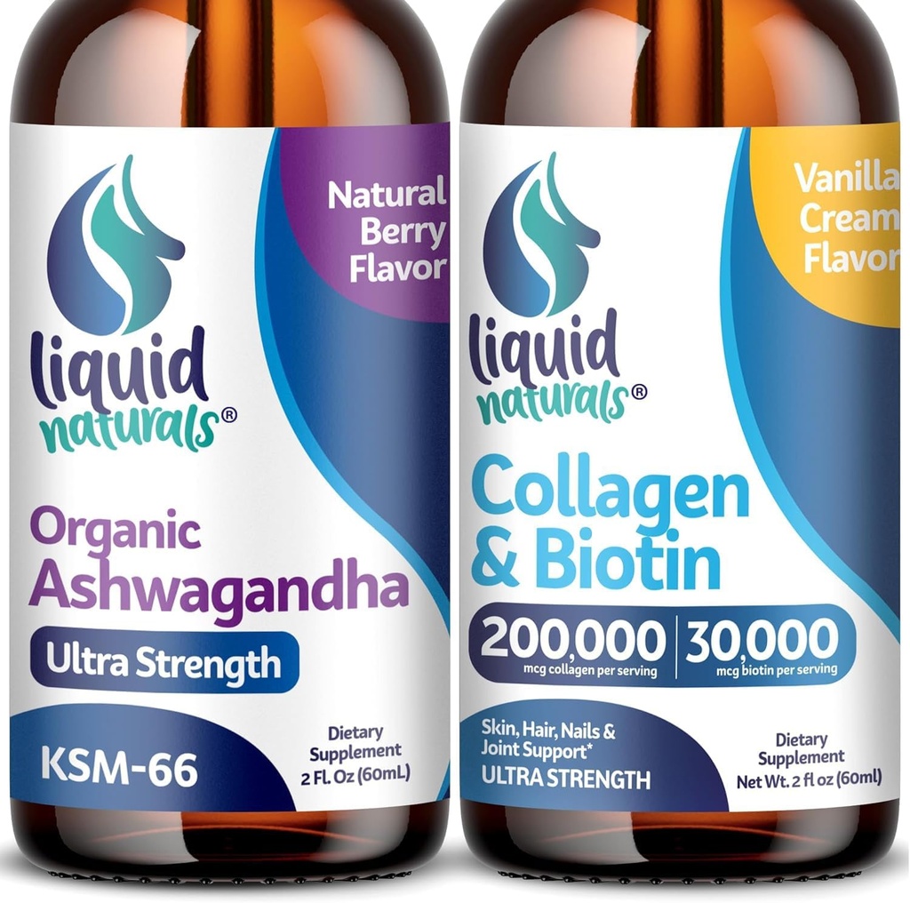 Flydende collagen, 2 Fl. Oz Ultra- Strength Liquid Collagen for Women, vitamin B7 Collagen Peptider, Biotin og Collagen Kosttilskud Mahwagandha Drops - 2000mg - 6X stærkere end piller og kapsler, Som