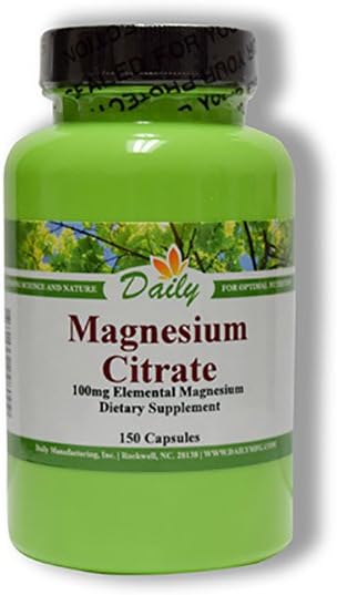 Daglig produktion Magnesium Citrate, 150 vegetariske kapsler