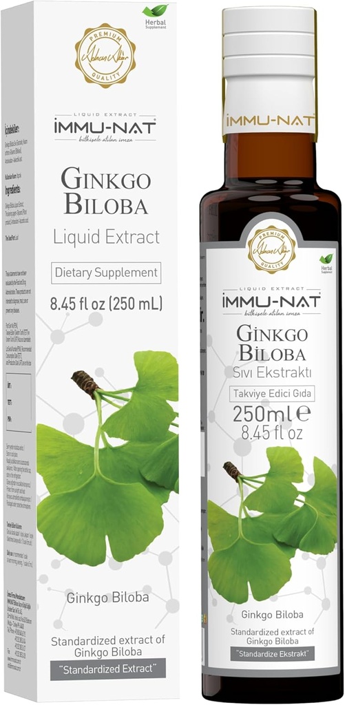 Ginkgo Biloba Premium Liquid Supplement - 8.5oz - Forbedrer hukommelse og kognitiv funktion - Urteformel