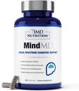 1MD Nutrition MindMD - Brain Supplement for Memory and Focus - Bacopa Monnieri til Nootrop Brain Support - Brain Health Supplement for voksne - med vitamin B6 & Green Tea Extract - 60 Caps