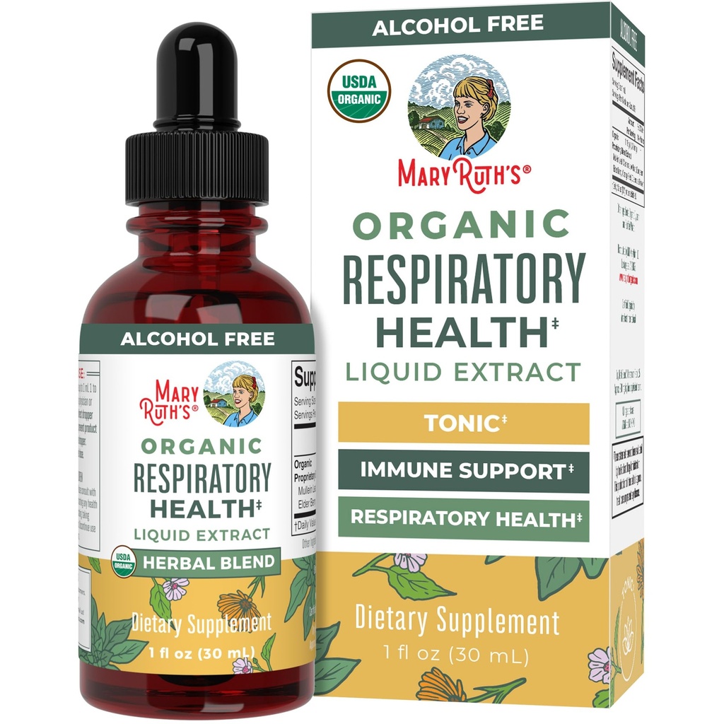 MaryRuth Organics USDA Organical Respiratory Health Liquid Drops med Mullein Leaf Mezzogiorno 124; Marshmallow Root & Elderberry Mezzogiorno 124; Mullein Drops til Lungs Herbal Blend Mezzogiorno Support Supplement 124; Vegan Mezzogiorno 124; 1 Fl Oz