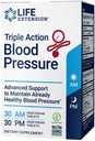 Life Extension Triple Action Blood Pressure, Heart Health Supplement, quercetin, stevia Extract, melatonin, Morgen og nat support, Gluten- Free, Non- GMO, Vegetar, 60 tabletter
