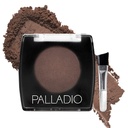 Palladio Brow Pulver til Øjenbryn, Soft og Natural Øjenbryn Pulver med Jojoba Oil & Shea Butter, Hjælper Enhance & Define Brows, Kompakt Størrelse til Purse eller Rejser, Inkluderer Appliator Brush, Dark Brown