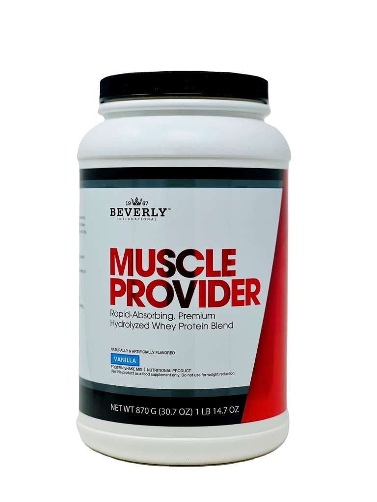 Beverly International Muscle Provider, 28 Servere, Vanilla. Super- Fast- Absorbing Whey Protein Powder for Recovery, Lean Muscle. Fylder dine muskler, ikke din mave. Smager som is