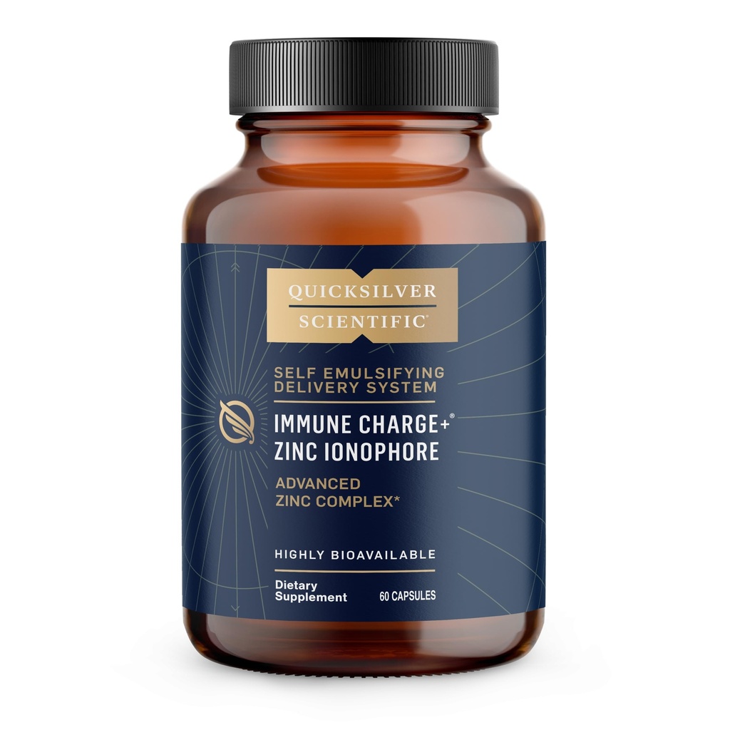 Quicksilver Scientific Immunity Charge + Zink Ionophore - Zink Supplement Complexed with Quercetin, Luteolin, Hesperetin Immunum + GI Support (60 kapsler)