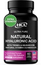 Naturlig hyaluronsyre Supplement 5X Stærkere hydrering piller fra Pure Tremella Mushroom med C-vitamin & Hibiscus - Hud supplement Anti Rynke kapsler - hår negle vitaminer