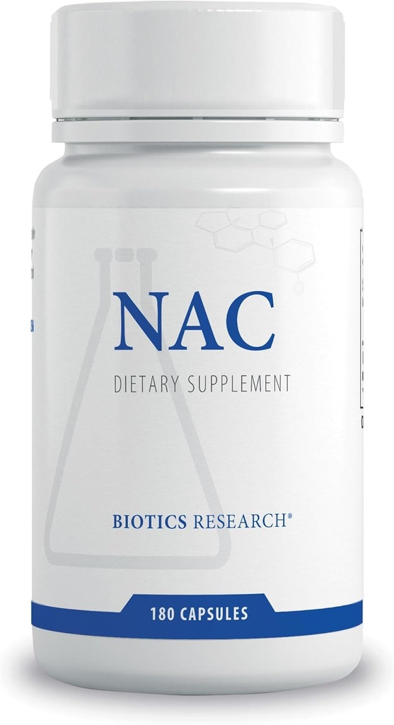 Bioetik Forskning NAC N Acetyl L Cysteine, 500 Milligram, Glutathione produktion, afgiftning Support, Muscle Recovery, Sunde lunger. 180 Caps
