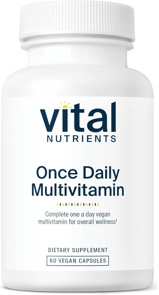 Vital Nutrients Once Daily Multivitamin MSD 124; Vegan Multi for Kvinder & Mænd MSD 124; Allergenfri MSD 124; 19 Essentielle Vitamin + Antioxidanter for Øje og hjerte Health MSD 124; Gluten, Dairy & Soy- Free MSD 124; 60 Kapsler