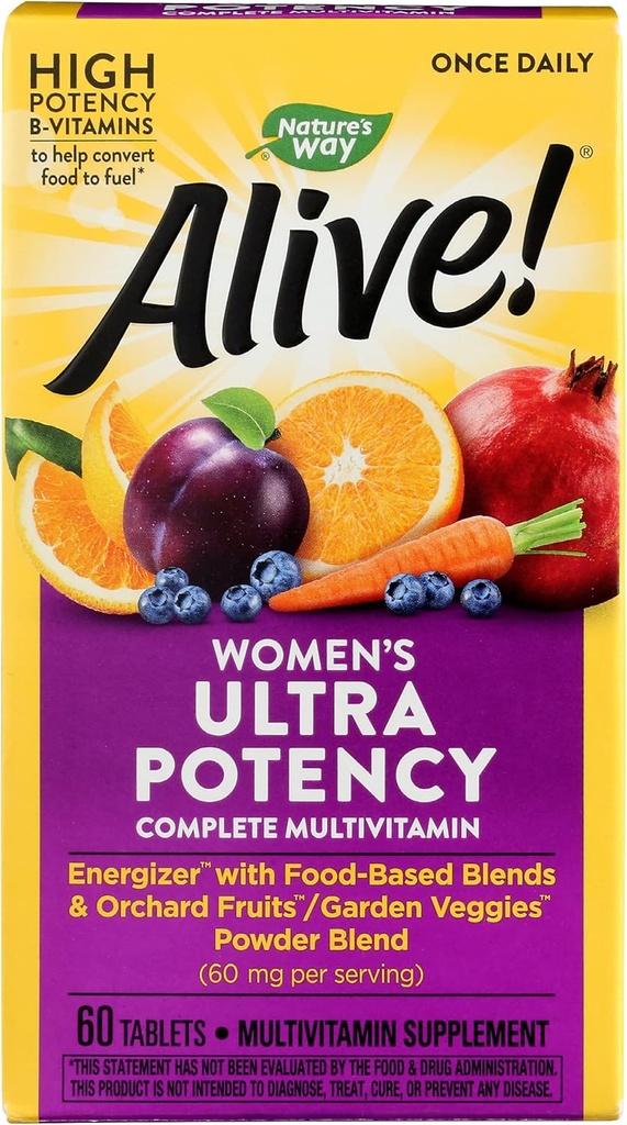 Nature Way Alive Women Ultra Potency Multivitamin, Cruelty Free, Environmentally Friendly, 60 tabletter (pakke med 1)