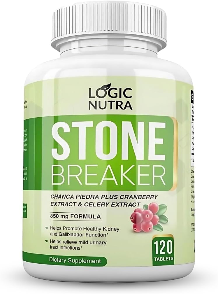 Chanca Piedra Kidney Stone Breaker 120 tabletter 800 mg - Maksimum styrke for Gallablære & Urinary Cleanse med Phyllantus Niruri, Selleri Seed Extract & Cranberry Extract