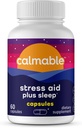 Stress Relief Aid Plus Sleep Support - De-Stress, Relax and Sleep Better - Vegan - with Melatonin, Ashwagandha and L Theanine - Anti Stress Support Vitamin Dietary Supplement - 60 Capsules
