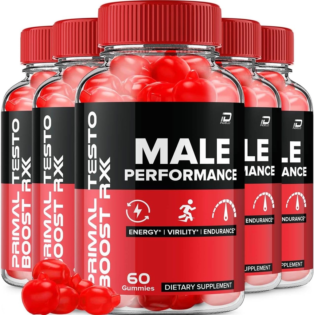Primal Testo Boost RX ACV Gummies for Mænd - PrimalTesto Boost RX Mand ACV Gummies All- Natural Supplement, Primal TestoBoost RX Gummies Anmeldelser (5 Pack - 300 Gummies)