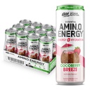 Optimum Nutrition Amino Energy Sparkling Hydration Drink, Elektrolyter, Koffein, Aminosyrer, BCAA, Sugar Free, Cocoberry Breeze, 12 Fl Oz, 12 Pack (Packaging May Vary)
