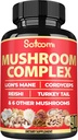 Satoomi 90 Kapsler - 10in1 Tyrkiet Hale Supplement med Lions Mane, Tyrkiet Hale Mushroom, Reishi Mushroom & andre - for 90 dage