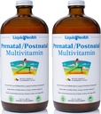 LIQUIDSUNDHED Prenatal / Postnatal multiple Liquid Women 's Multivitamin with Real Folate - Pre & Postnatal Vitaminer for Før, Under, Efter graviditet - Made in USA, Vegan, Sukkerfri, Non- GMO (2 Pack)