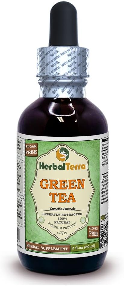 Herbal Terra LLC Green Tea (Camellia Sinensis) Glycerit, Økologisk Tørrede blade Alkohol- Free Liquid Extract 2 oz