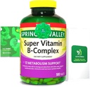 2 Pakke- Light Spring Super B- Complex tabletter - Vitamin B6, B12, C, Thiamin, Biotin - Gluten- Free, Komplet Kosttilskud med lys & Spring Guide - Understøtter energi & Immunitet